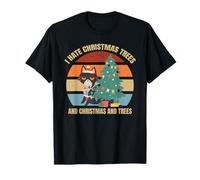 I Hate Christmas Trees and Christmas and Trees - Angry Cat T-Shirt