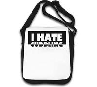 I Hate Cuddling Inverted Logo Shoulder Bag White