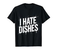 I Hate Dishes - Value Graphic T-Shirt, Men, Black, XL