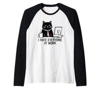 I Hate Everyone At Work Raglan Baseball Tee