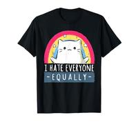 I Hate Everyone Equally Rainbow Cat T-Shirt