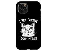 "I Hate Everyone Except My Cat" Funny Angry Cat Face Humor Case for iPhone 11 Pro