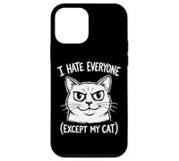 "I Hate Everyone Except My Cat" Funny Angry Cat Face Humor Case for iPhone 12 mini