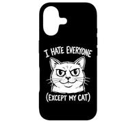 "I Hate Everyone Except My Cat" Funny Angry Cat Face Humor Case for iPhone 17