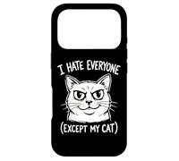 "I Hate Everyone Except My Cat" Funny Angry Cat Face Humor Case for iPhone 17 Pro