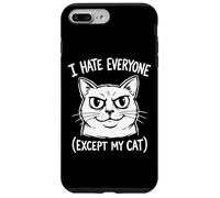 "I Hate Everyone Except My Cat" Funny Angry Cat Face Humor Case for iPhone 7 Plus/8 Plus