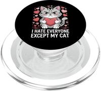 I Hate Everyone Except My Cat Funny Valentine's Day PopSockets PopGrip for MagSafe