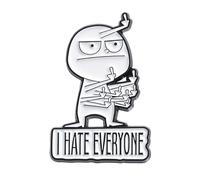 I Hate Everyone Funny Brooch,Funny Finger Brooch,Mood Expressing Finger Lapel Badges,Middle Finger Pin Cute Cartoon Words Enamel Badge for Backpack,Funny Pins Gag Gift