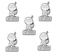I Hate Everyone Funny Brooch,Funny Middle Finger Brooch,Interactive Mood Expressing Brooch, Pins f Gag Enamel Funny Gift Pin