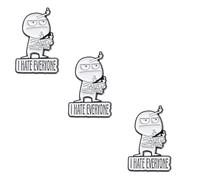 I Hate Everyone Funny Brooch,Funny Middle Finger Brooch,Interactive Mood Expressing Pin Brooch, Funny Pins Gag Gift Enamel f