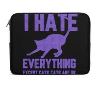 I Hate Everything Except Cats Laptop Sleeve Case Computer Protective Briefcase Handbag Slim Cover Carrying Bag