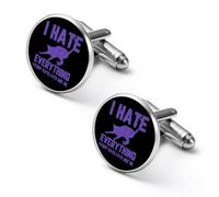 I Hate Everything Except Cats Men's Cufflinks Tuxedo Cuff Links Dress Shirt Tie Accessories for Business Weddings