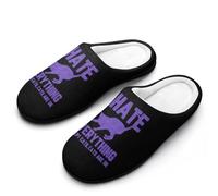 I Hate Everything Except Cats Mens Winter Warm Slippers Rubber Sole Comfortable Cotton House Shoes For Daily Wear 9-10（42-43）