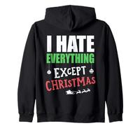 I Hate Everything Except Christmas Rock Christmas Holidays Zip Hoodie
