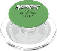 I Hate Flocking Sheep Text Under Herd Illustration PopSockets PopGrip for MagSafe