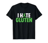 I Hate Gluten Celiac Disease Awareness Value Graphic T-Shirt, Men, Black, L