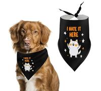 I Hate It Here Cat Cute Dog Bandana Triangle Adjustable Washable | Summer Soft Cat Scarf Pet Accessories Decoration Neckerchief