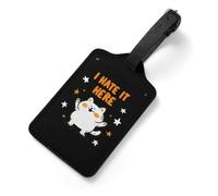 I Hate It Here Cat Travel Luggage Tags for Suitcases Handbag Leather Suitcase Labels