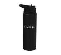 I Hate Los Angeles - Minimalist Funny LA Hater Saying Stainless Steel Insulated Water Bottle