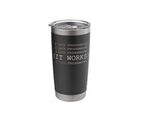 I Hate Love Programming Funny Code Works Sarcastic Debugging Stainless Steel Insulated Tumbler