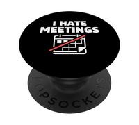 I Hate Meetings Office Humor Minimal Work Mindset Identity PopSockets Adhesive PopGrip