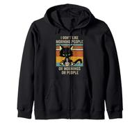 I Hate Morning People And Mornings And People Coffee Cat Zip Hoodie