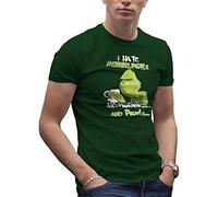 I Hate Morning People and Mornings and People Grinch and Coffee Lover Men's Military Green T-Shirt Size XXL