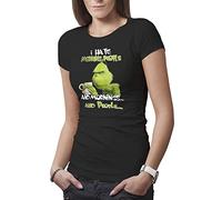 I Hate Morning People and Mornings and People Grinch and Coffee Lover Women's Black T-Shirt Size M
