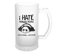 I Hate Morning People and Peoples Fun Panda New Trend Fun Lustig Transparent Beer Mug Stein 500ml
