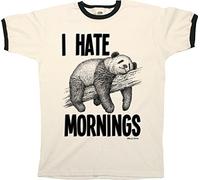 I Hate Mornings Funny Panda, Mens or Women's Organic Cotton Lazy Animal T-Shirt