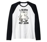 I Hate My Job | Funny Sad Toilet Paper Roll Retro Raglan Baseball Tee