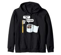 I Hate My Job ToothBrush Toilet Paper Humor Housekeeper Zip Hoodie