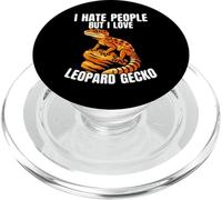 I Hate People But I Love Leopard Gecko Lizard Reptile PopSockets PopGrip for MagSafe