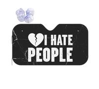 I Hate People Car Wind Sun Shade Two Sizes Suitable for Various Vehicles