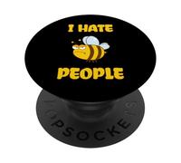 I Hate People Funny Grumpy Comic Bee PopSockets Adhesive PopGrip