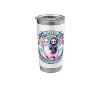 I Hate People Funny Llama Grim Reaper Introvert Stainless Steel Insulated Tumbler