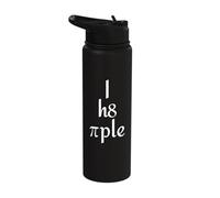I Hate People Funny Pi Day Math Meme Sarcastic Joke Stainless Steel Insulated Water Bottle