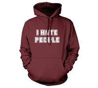 I Hate People Mens Womens Unisex Hoodie-Large-Maroon
