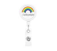 I Hate People Retractable Badge Holder Reel Clip Id Card Holder forNurse Student Office Worker