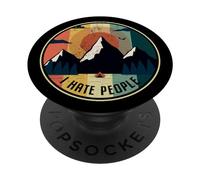 I Hate People Sarcasm Saying Peace Outdoors Nature Lover PopSockets Adhesive PopGrip