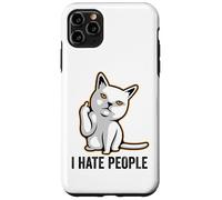 I Hate People Sign,Funny Cat Giving the Finger Flipping Off Case for iPhone 11 Pro Max