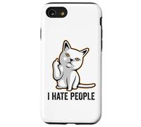 I Hate People Sign,Funny Cat Giving the Finger Flipping Off Case for iPhone SE (2020) / 7/8