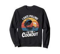 I Hate Pulling Of The Cookout Retro BBQ Grilling Sweatshirt
