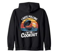 I Hate Pulling Of The Cookout Retro BBQ Grilling Zip Hoodie