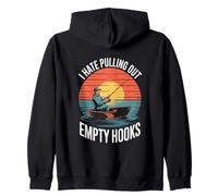 I Hate Pulling Out Empty Hooks Fishing Sunset Zip Hoodie