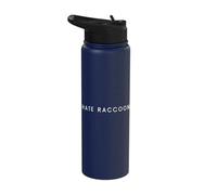 I Hate Raccoons - Minimalist Funny Hater Saying Stainless Steel Insulated Water Bottle