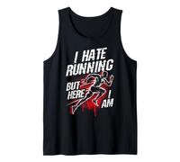 I Hate Running BUT HERE I American Flag Dog Silhouettes Tank Top