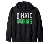 I Hate Running TShirt Sport Workout Gym Run Zip Hoodie