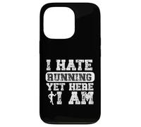 I Hate Running Yet Here I Am Funny Running Marathon Runner Case for iPhone 13 Pro