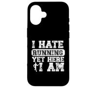 I Hate Running Yet Here I Am Funny Running Marathon Runner Case for iPhone 16